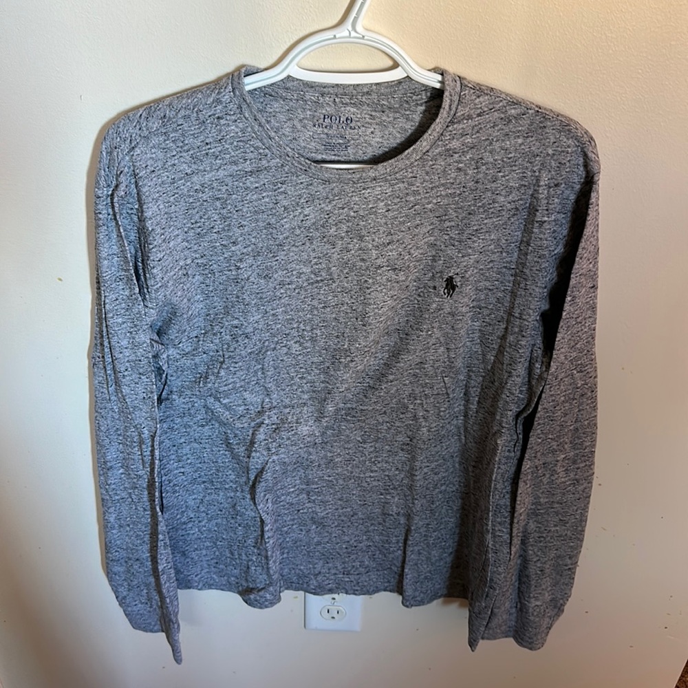 Gray Polo Long-Sleeve T-Shirt